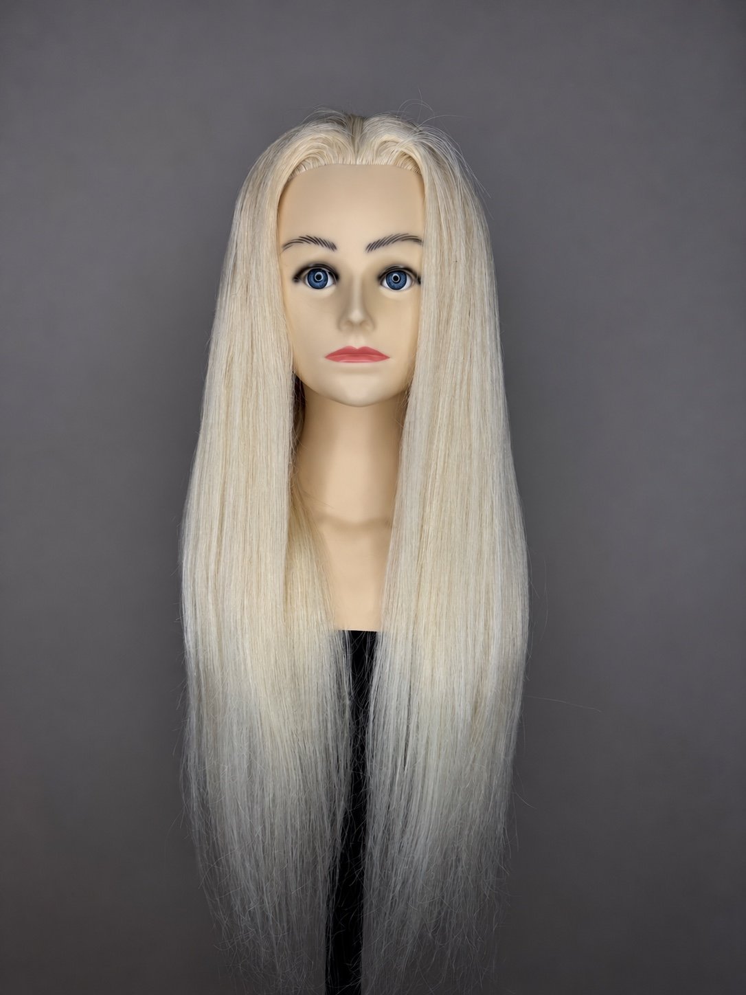 60–65 cm platin eğitim saç mankeni, orijinal ön yüz fotoğrafı